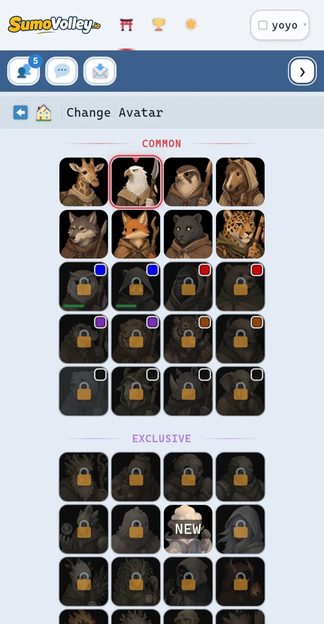 Avatars om te ontgrendelen — sommige op punten, andere op wat je presteert.